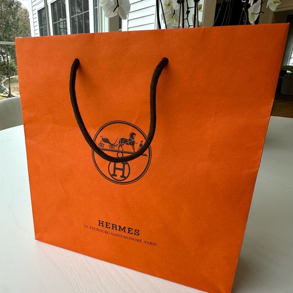 Authentic HERMES 11.75”x11.75”x4"Store SHOPPING Tote Paper BAG+GIFT - Picture 1 of 11